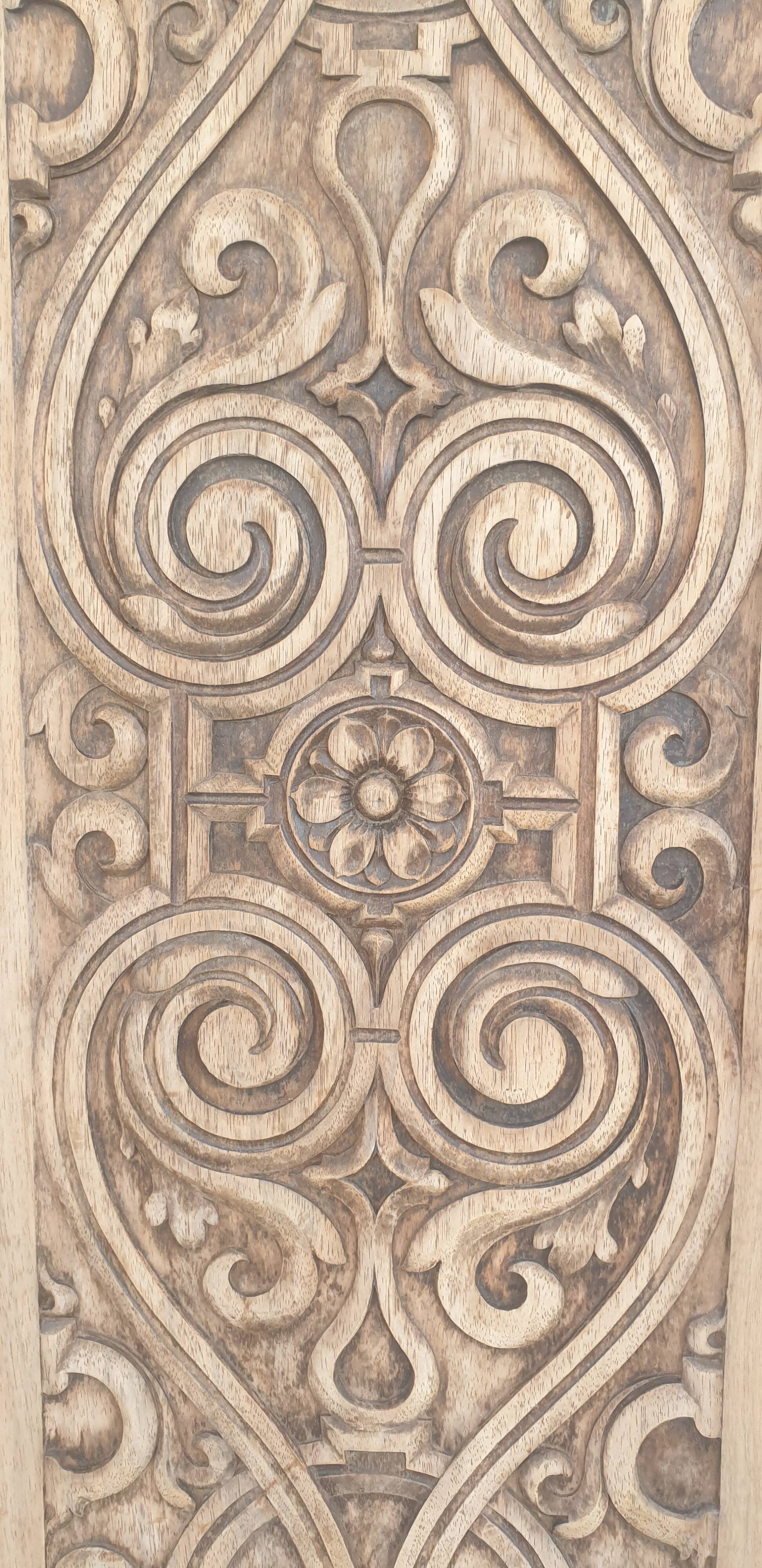 Headboard / carved panel in walnut
