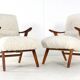 Armchair cream white doodle 'Almere' - unique upholstery - vintage design