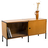 Ash and metal sideboard, A.R.P. design, Minvielle edition, 1950s