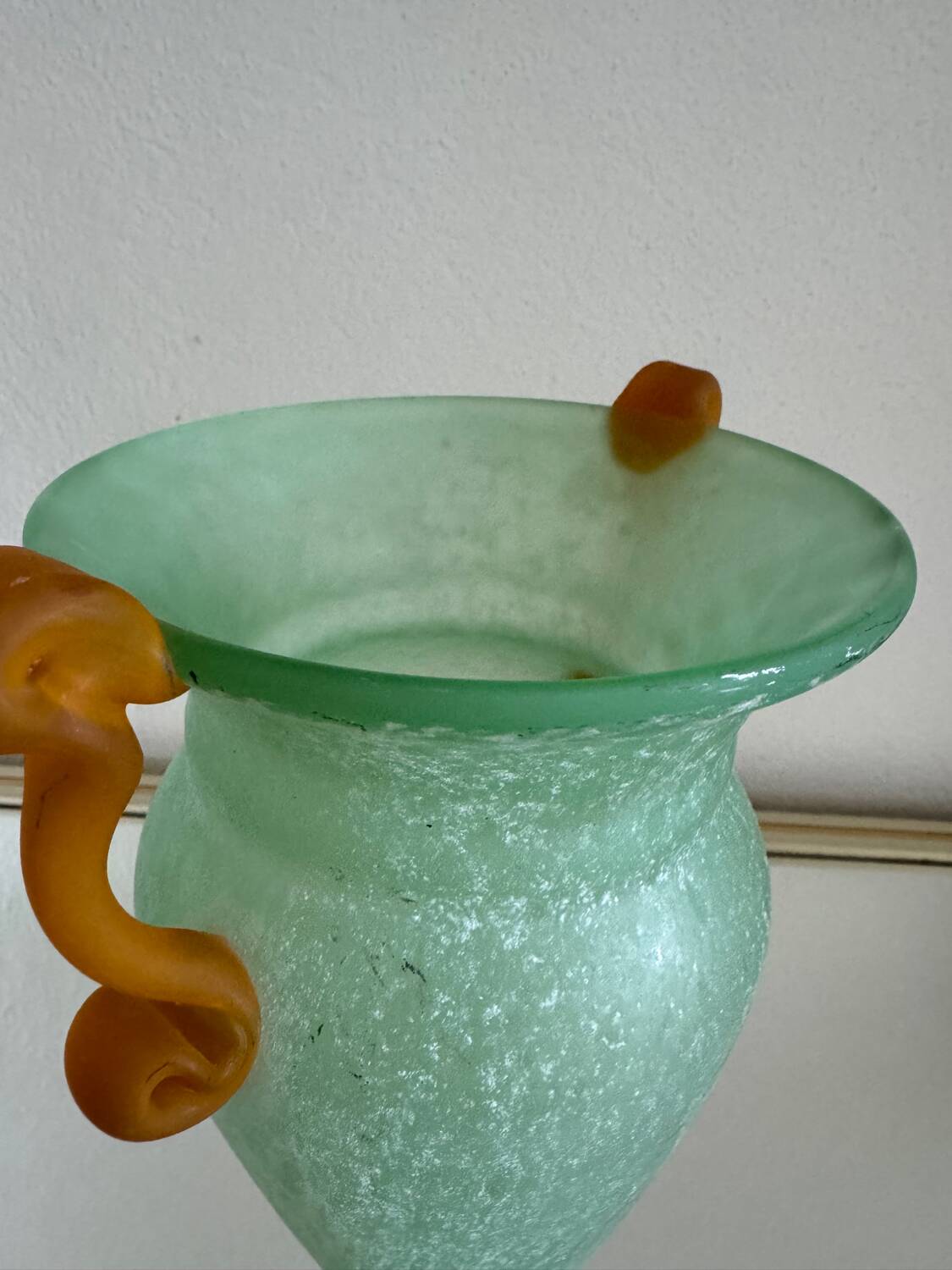 Vase amphore verre de Murano Scavo vintage