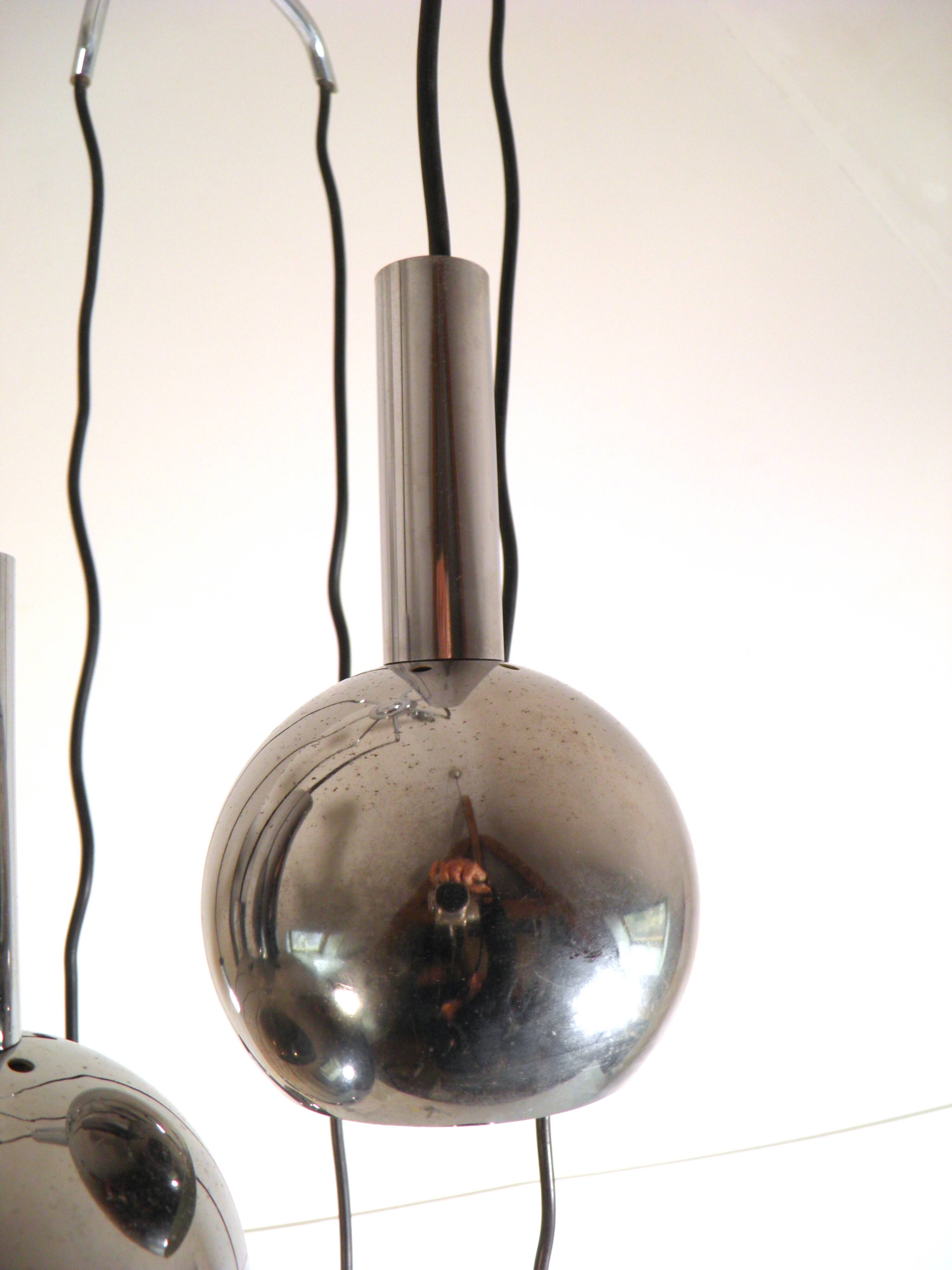 Chrome chandelier Richard Essig 1970