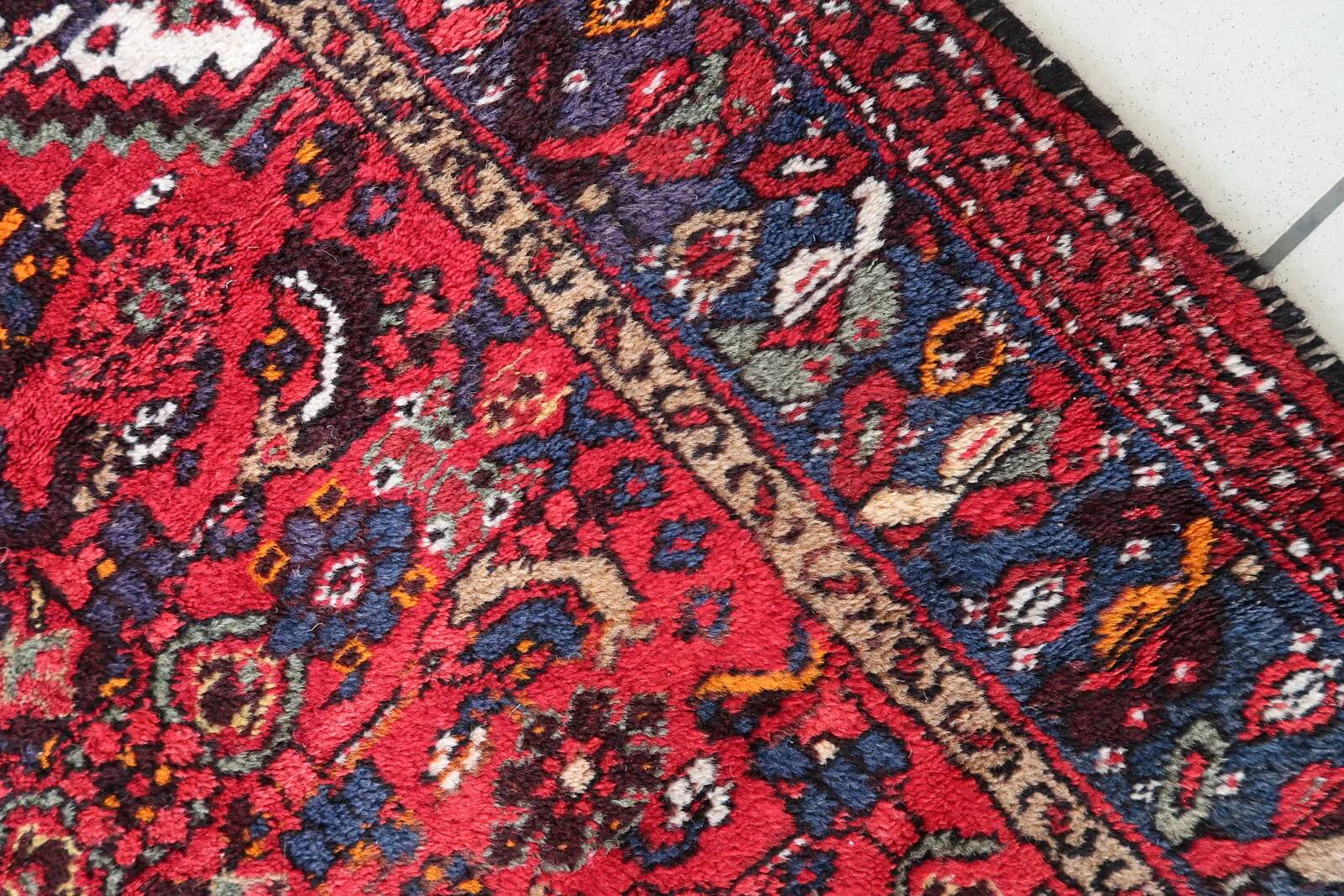 Handmade vintage Persian Hamadan rug 103cm x 142cm 1970s - 1C1170