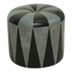 Round Vintage Pouf Gray Black Two-tone Skai Sixties