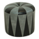 Round Vintage Pouf Gray Black Two-tone Skai Sixties