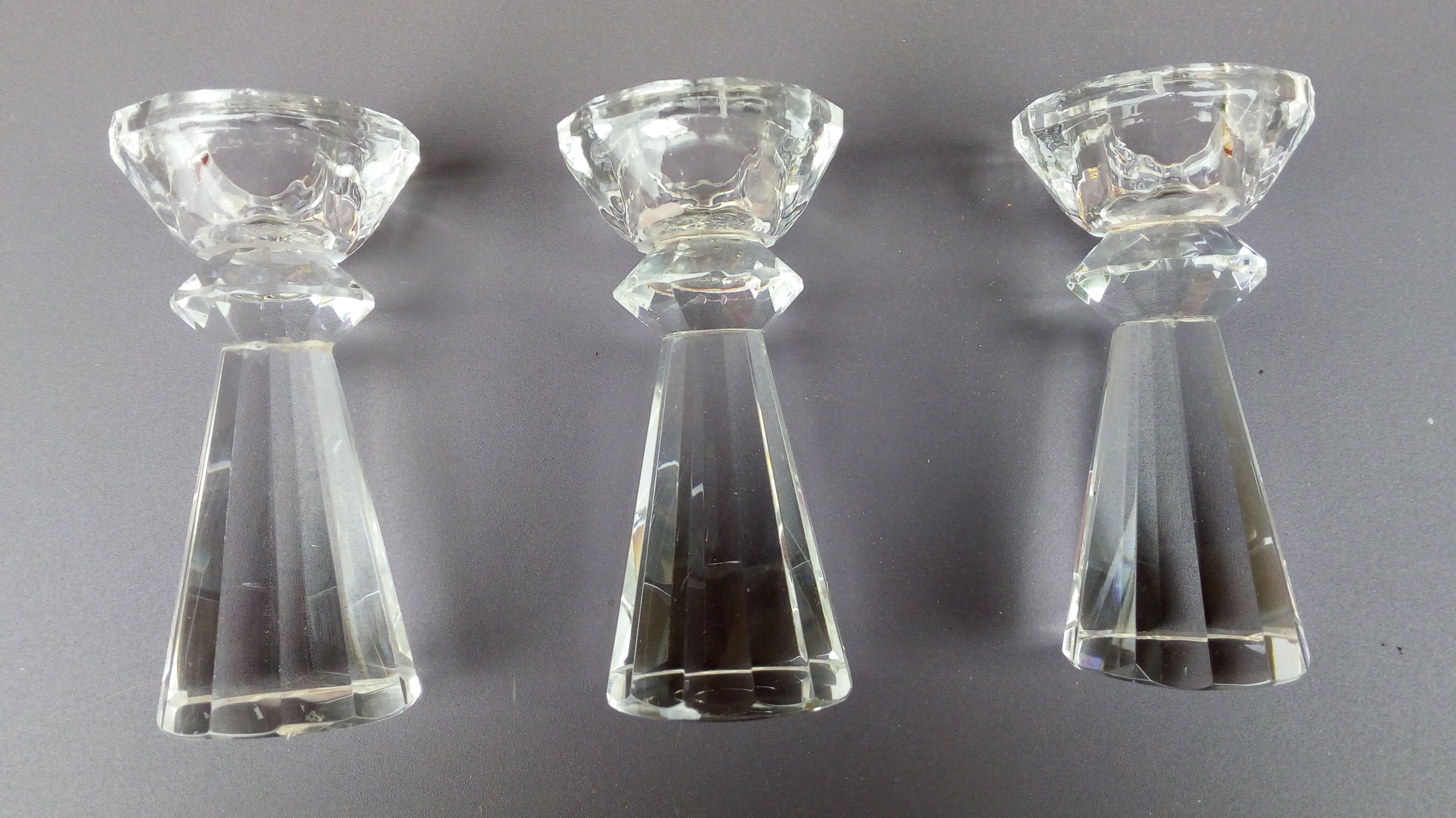 Glass candlesticks