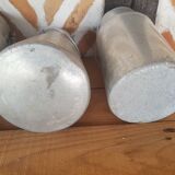 Set of 4 old metal milk canister jars