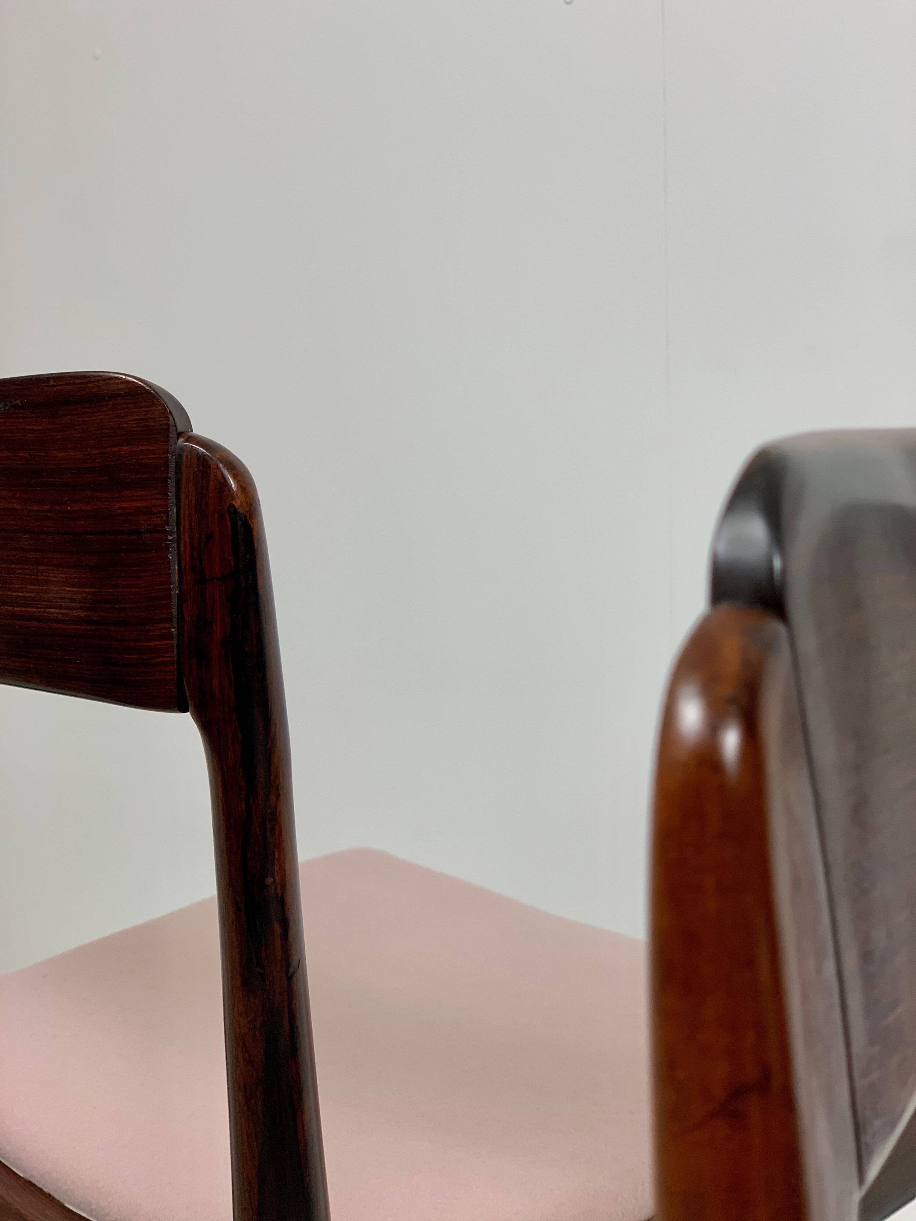 Danish mid-century palisander chairs by Ole Wanscher