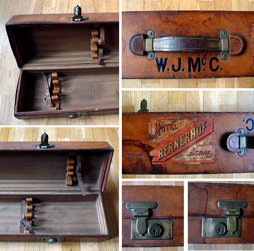 Old travel case for leather billiard cues