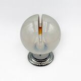 Italian Glass Lamp with Orange Details and Chrome Base, 1970s