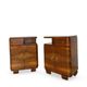 Tables de chevet Art déco italiennes en noyer, années 1940.