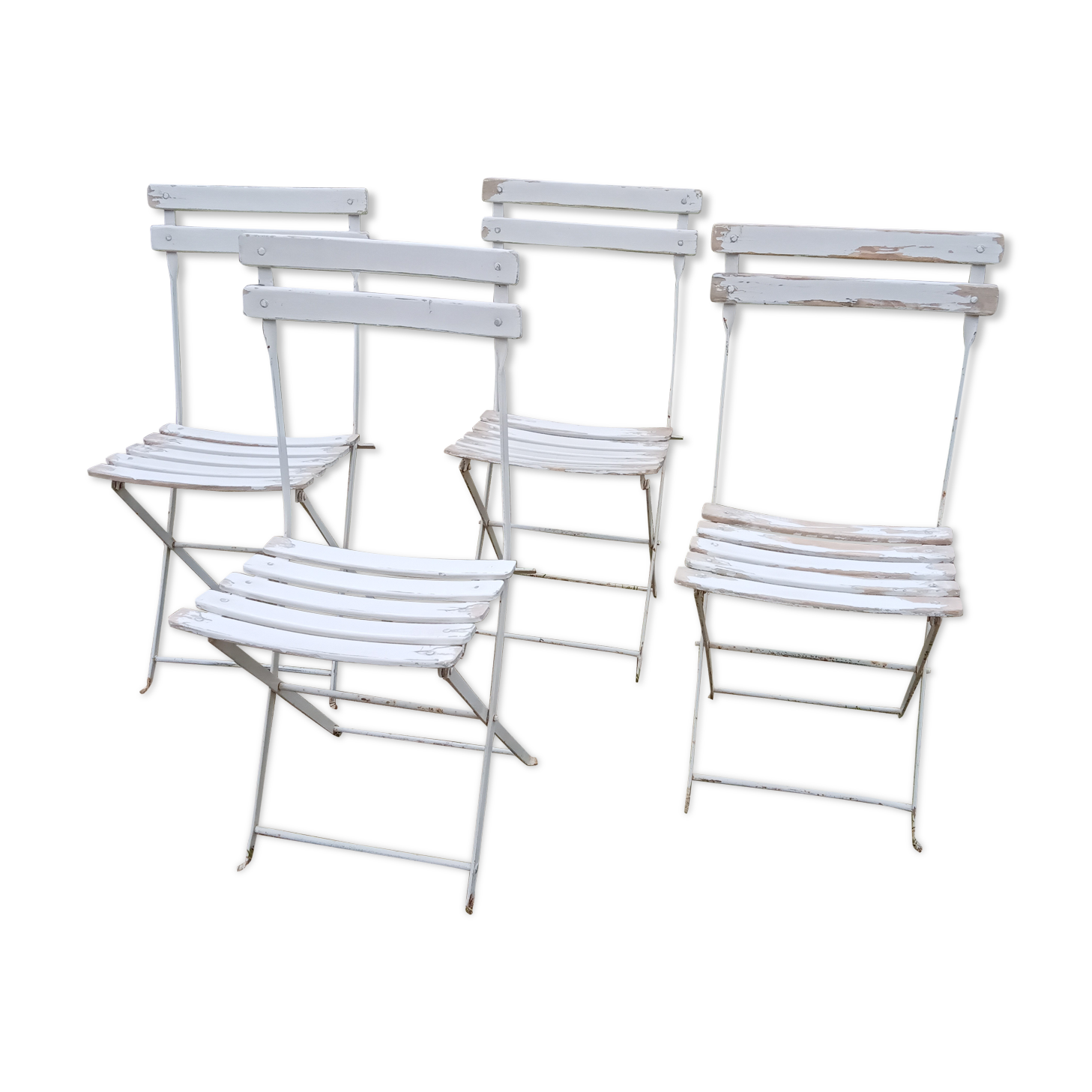Four old garden chairs
