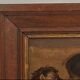 Oil on panel woman 3 faces in profile nineteenth frame wood e. jacob