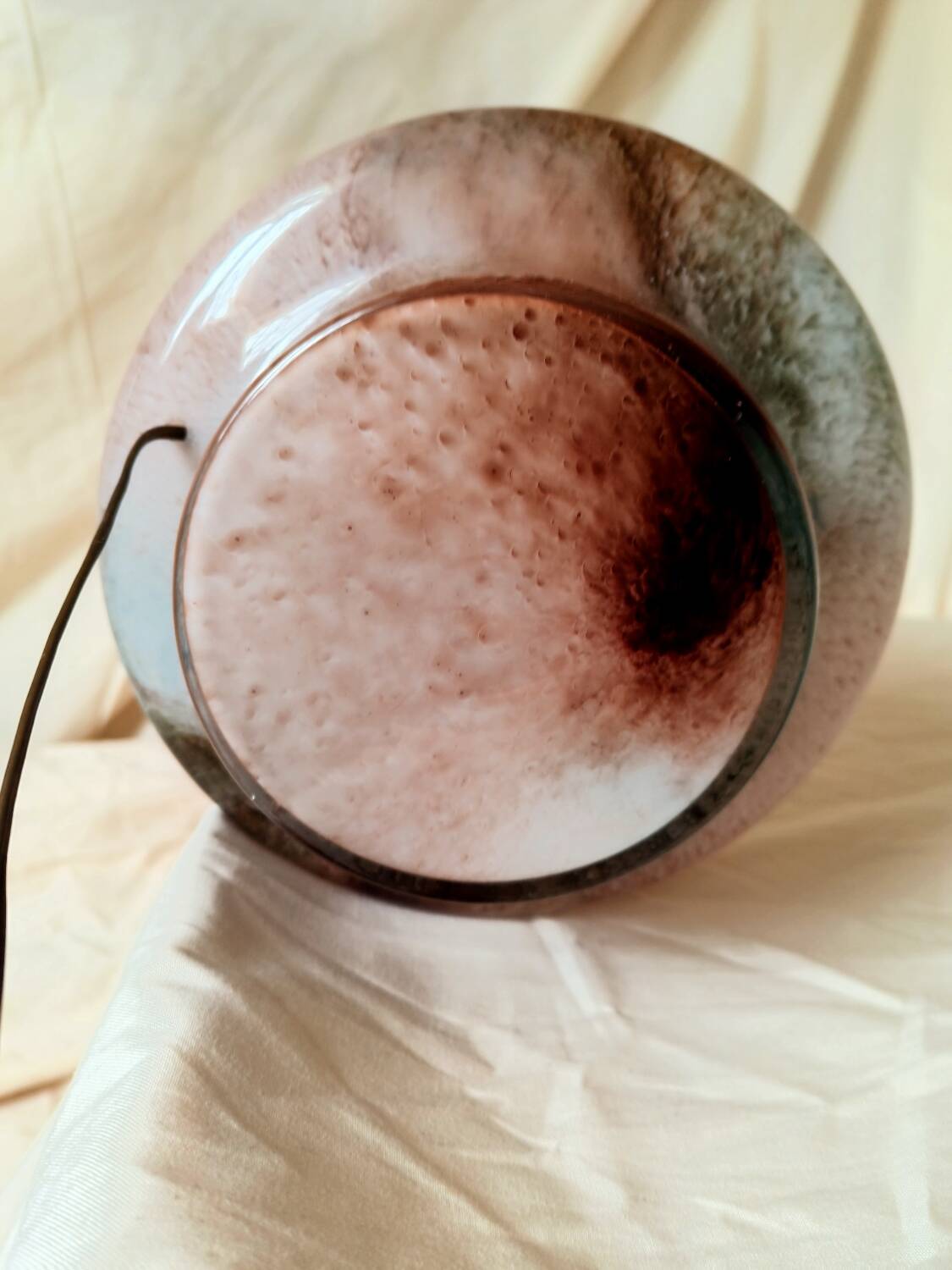 Handmade lamp in brass and Murano glass