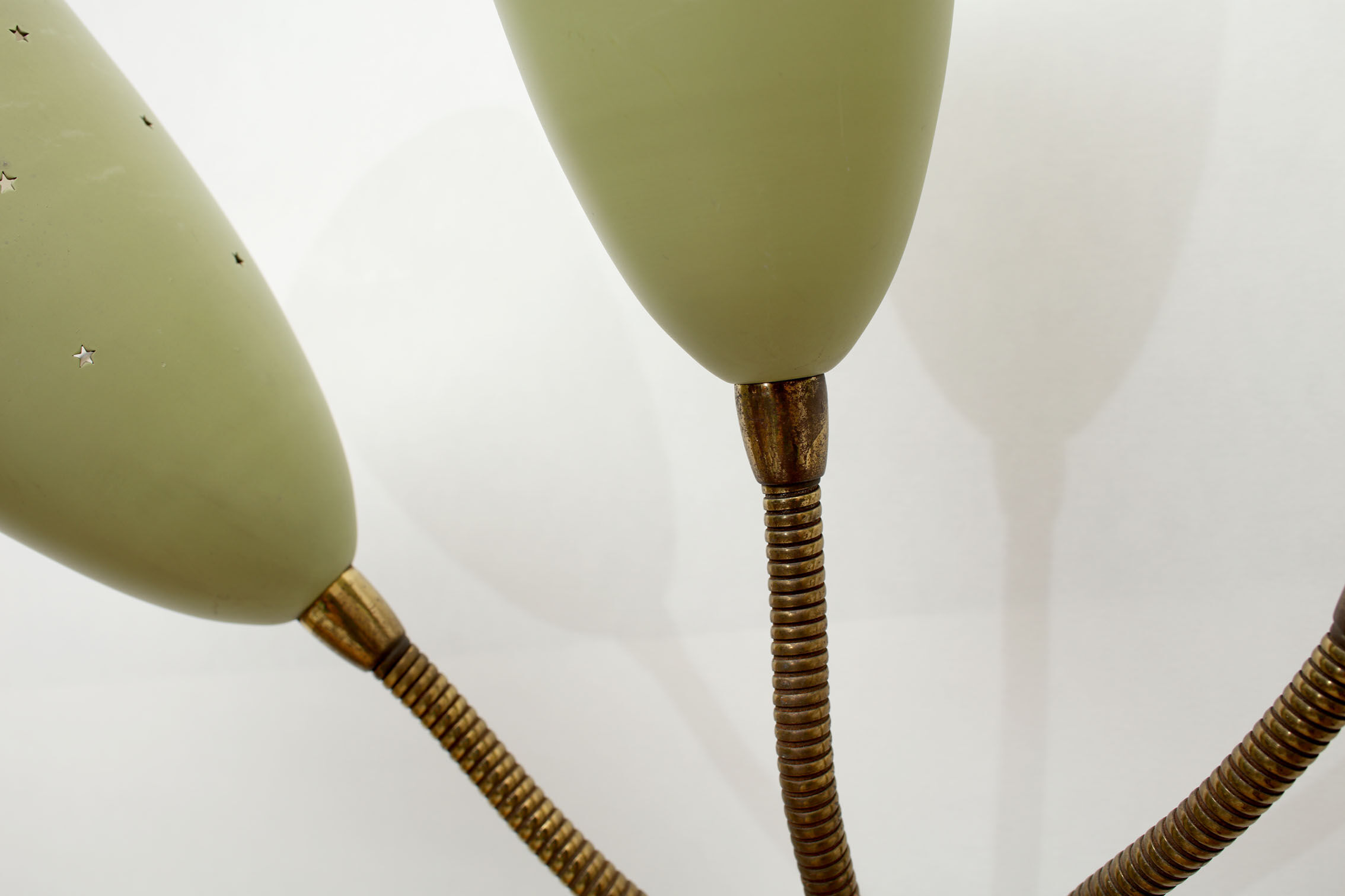 Italian wall lamp in green, for 3 bulbs 1950
