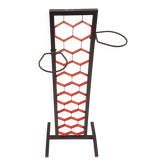 VINTAGE 1960 METAL BLACK & RED PLANT STAND PLANTER 60S