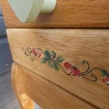 Travailleuse en bois motif floral