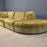 Vintage velvet modular sofa by Laauser, 1970s