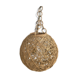 Vintage ball suspension rope and rattan