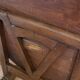 Table de vigneron ronde dessus cuir d'origine incrustation dorée
