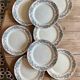 Set of 8 flat plates vintage model Cécile de HBCM