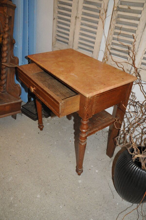 Table plateau marbre rose
