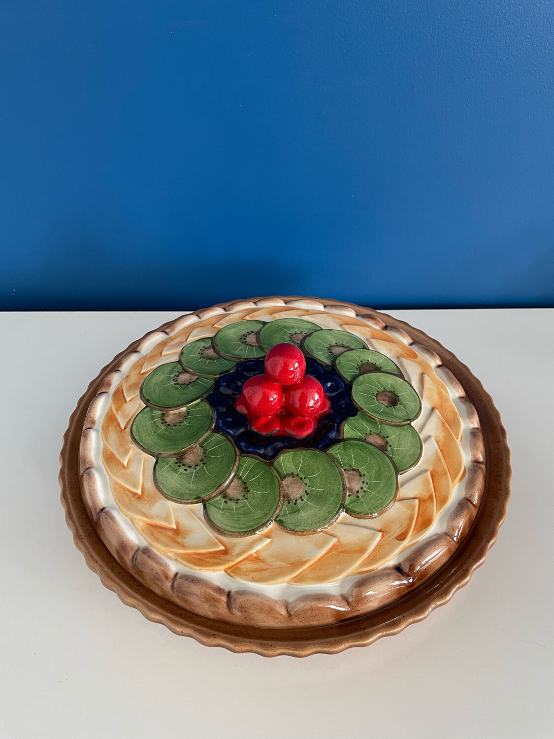 Plat tarte aux fruits barbotine