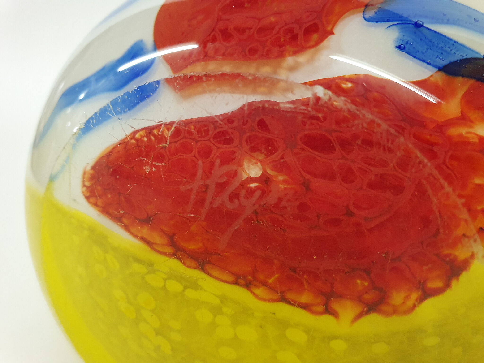 Glass vase with cat figure, Murano, Italy 1960's