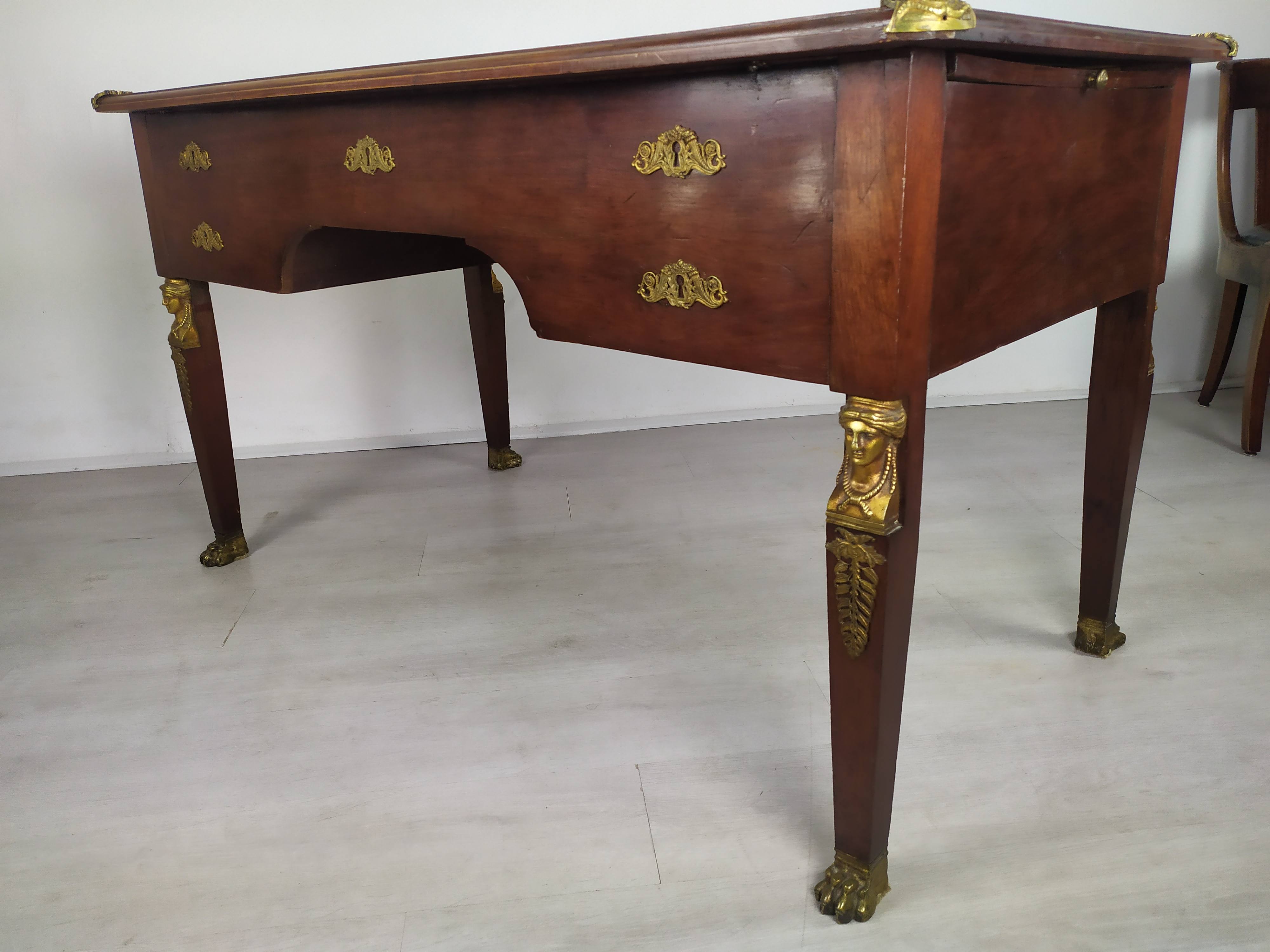 Empire-style desk and chairs