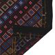 Large vintage Turkish kilim, graphic blue and pink, 282 x 203 cm.