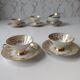 Lot de tasses en porcelaine fine dépareillées signées avec soucoupe