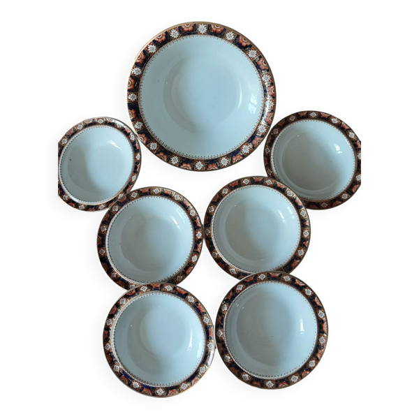 Ensemble  saladier et  6 coupes England