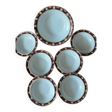 Ensemble  saladier et  6 coupes England