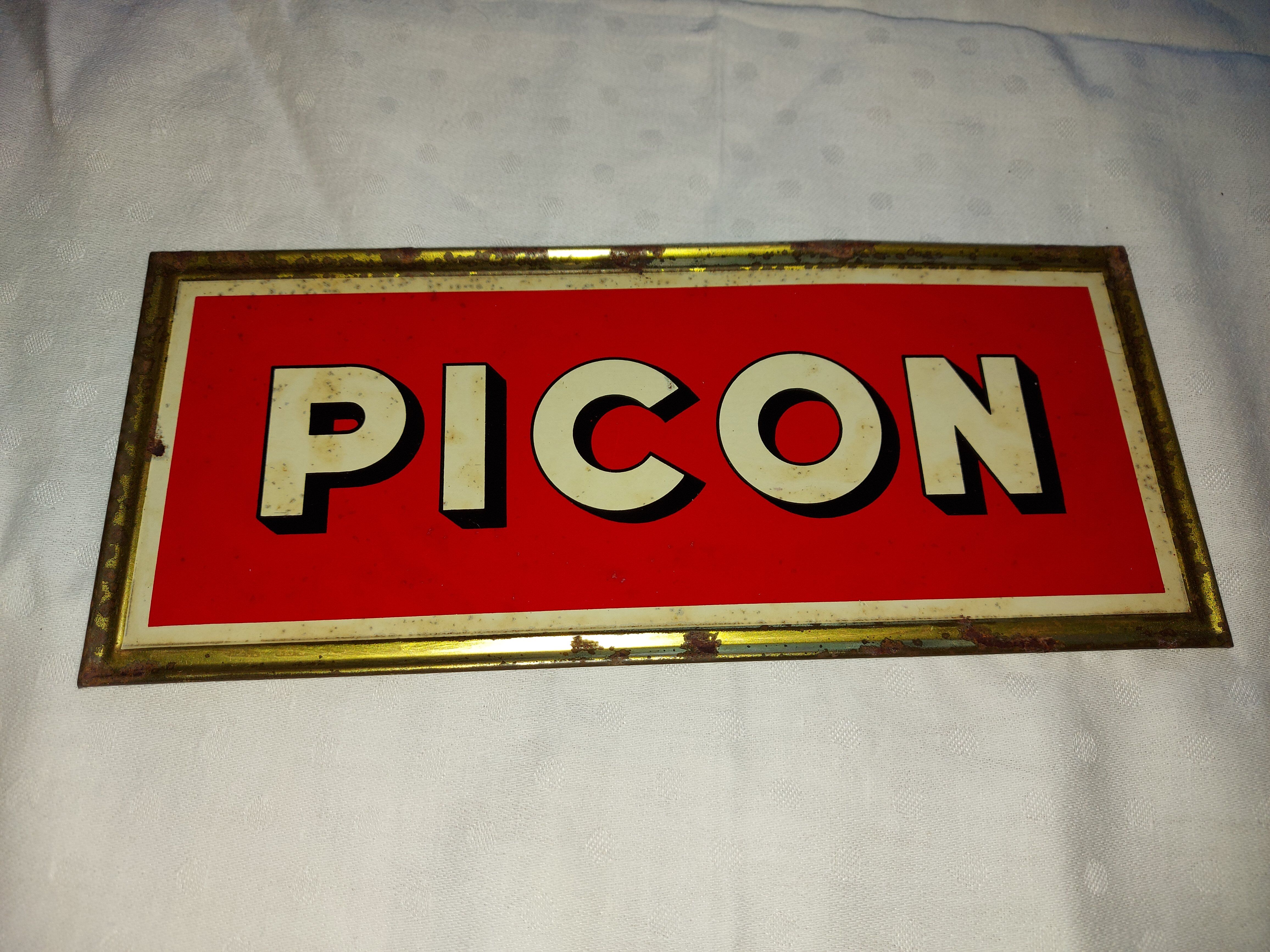 Plaque publicitaire authentique en tôle " PICON "