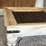 Wood and woven steel coffee table – Dual decorative use