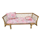 1950s rattan chaise longue sofa
