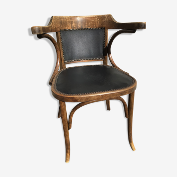 Fauteuil bureau Baumann n°29 noir vers 1925
