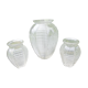 Lot de trois vases en verre moulé ancien années 50/60 made in france