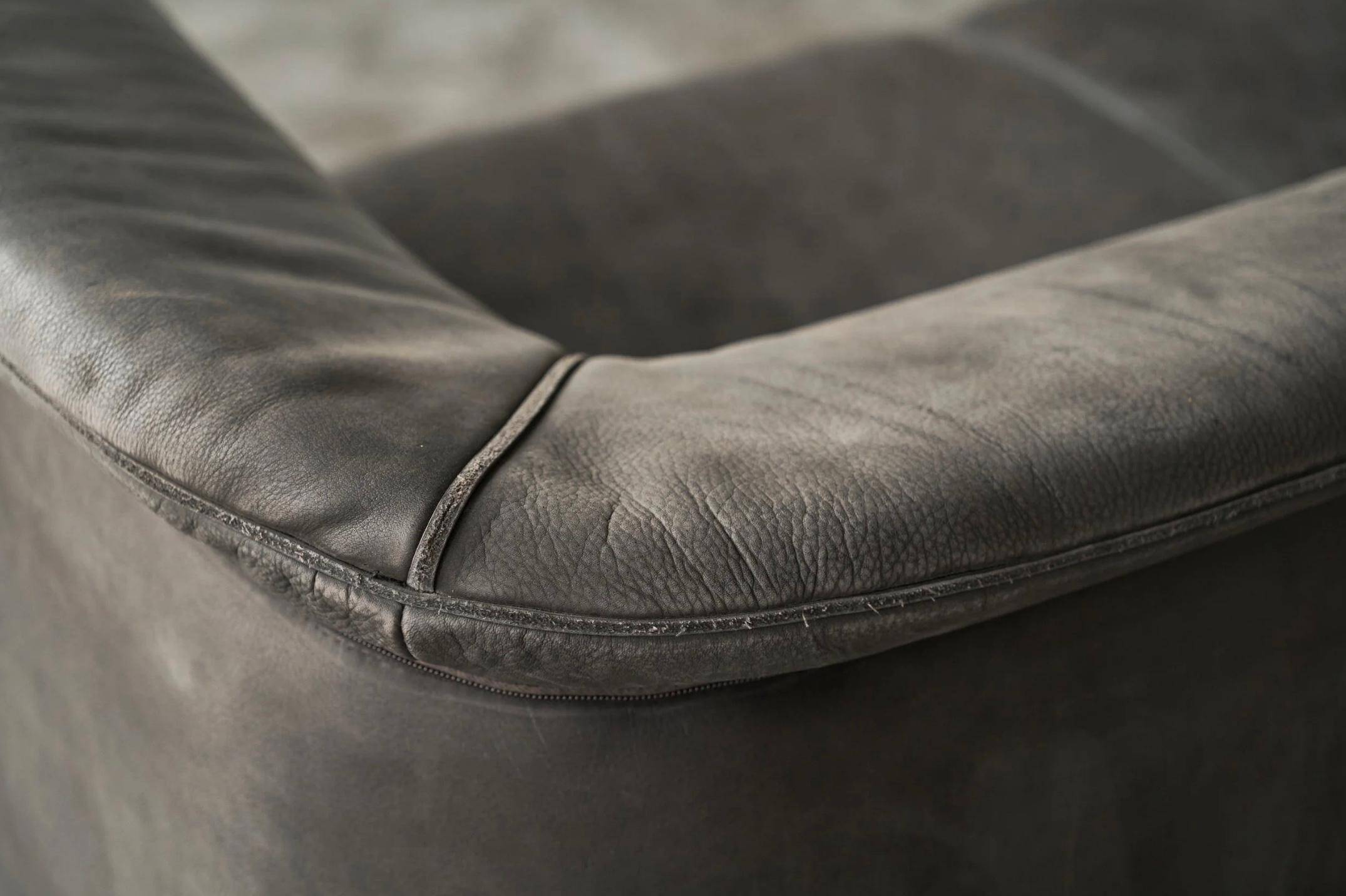 Sofa Karl Wittmann in patinated leather, 1980s