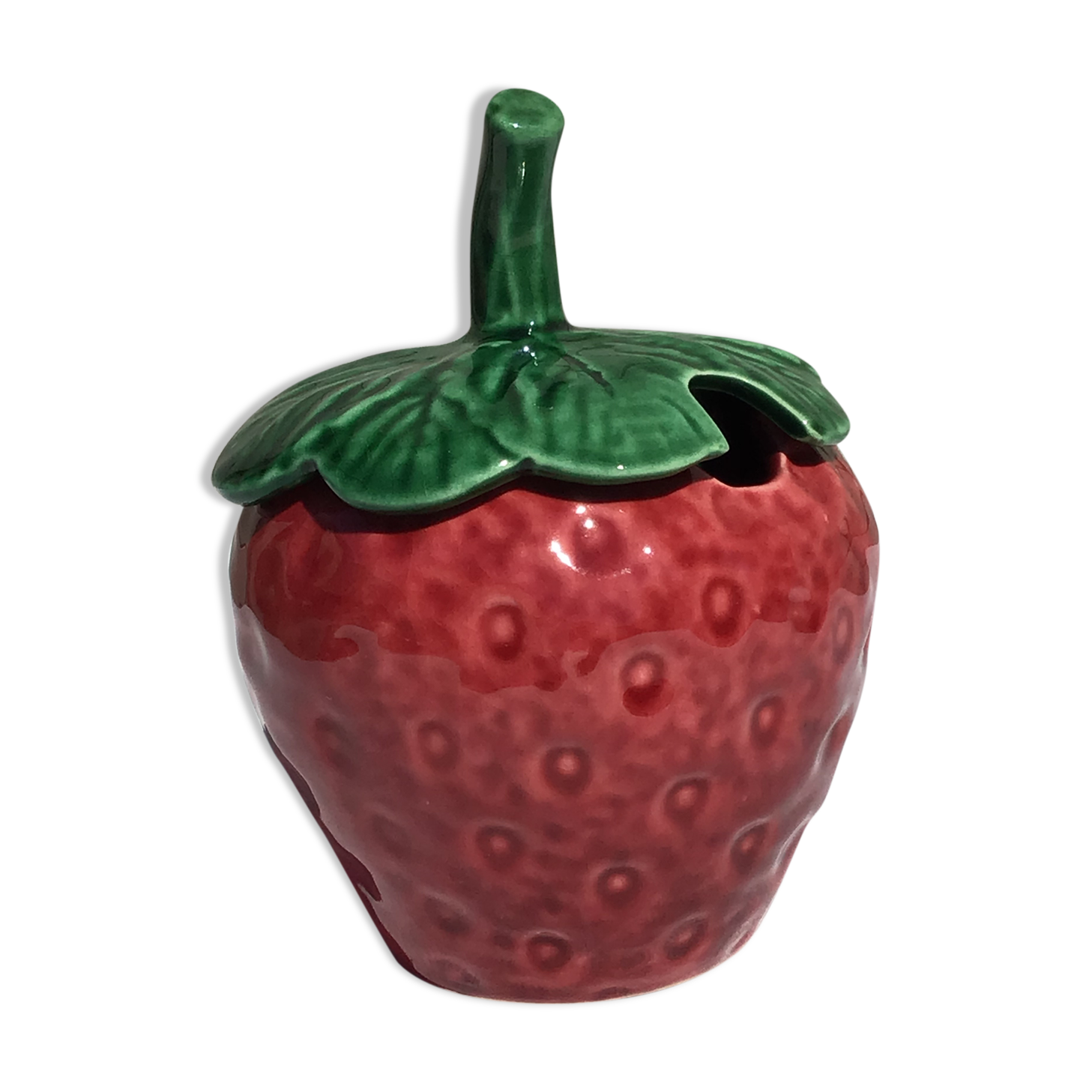 Barbotine strawberry jam pot