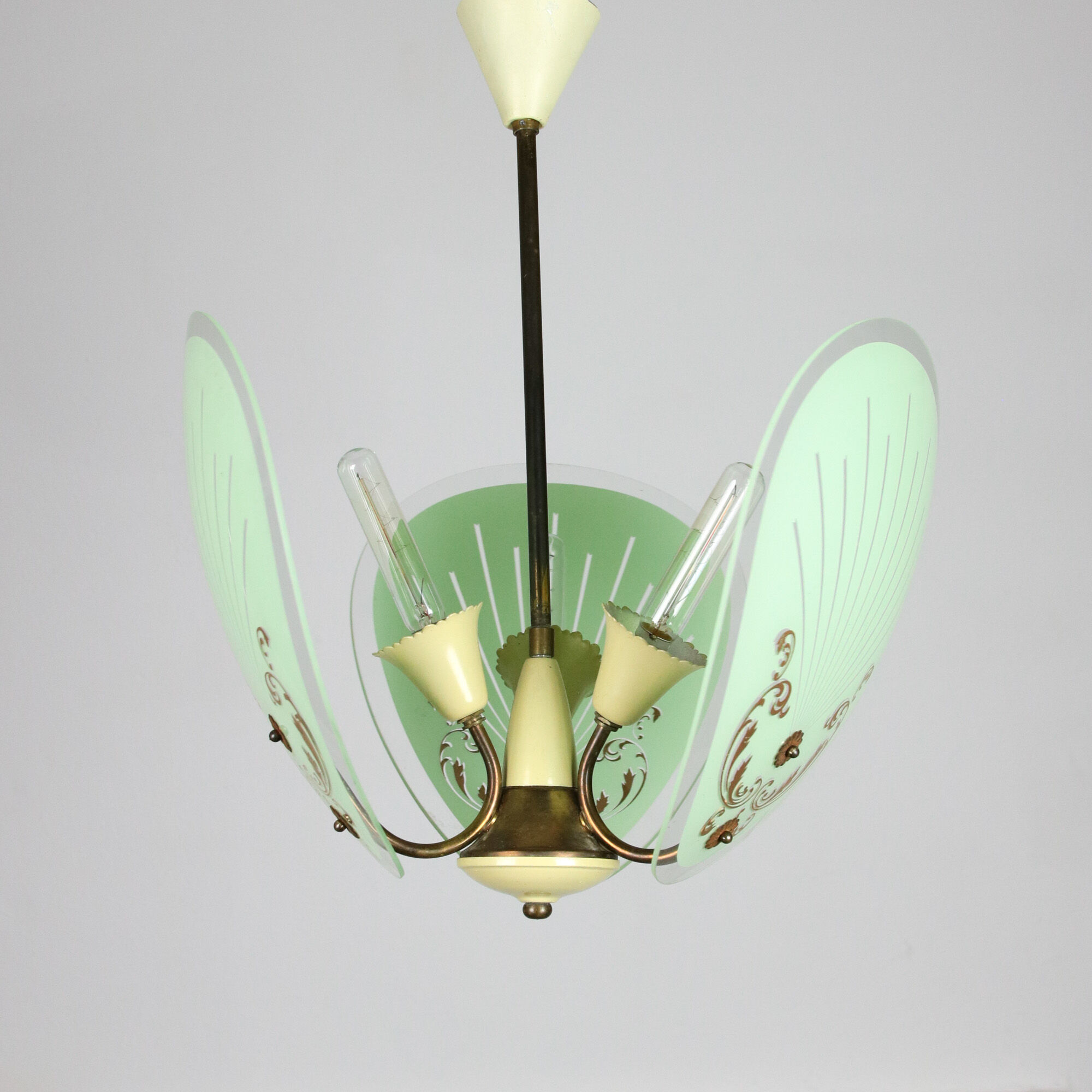 Vintage murano glass pendant light, 1950s