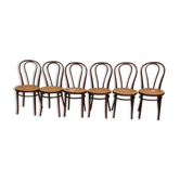 Lot de 6 chaises bistrot cannees