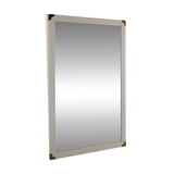 Scandinavian vintage mirror white with brass angles