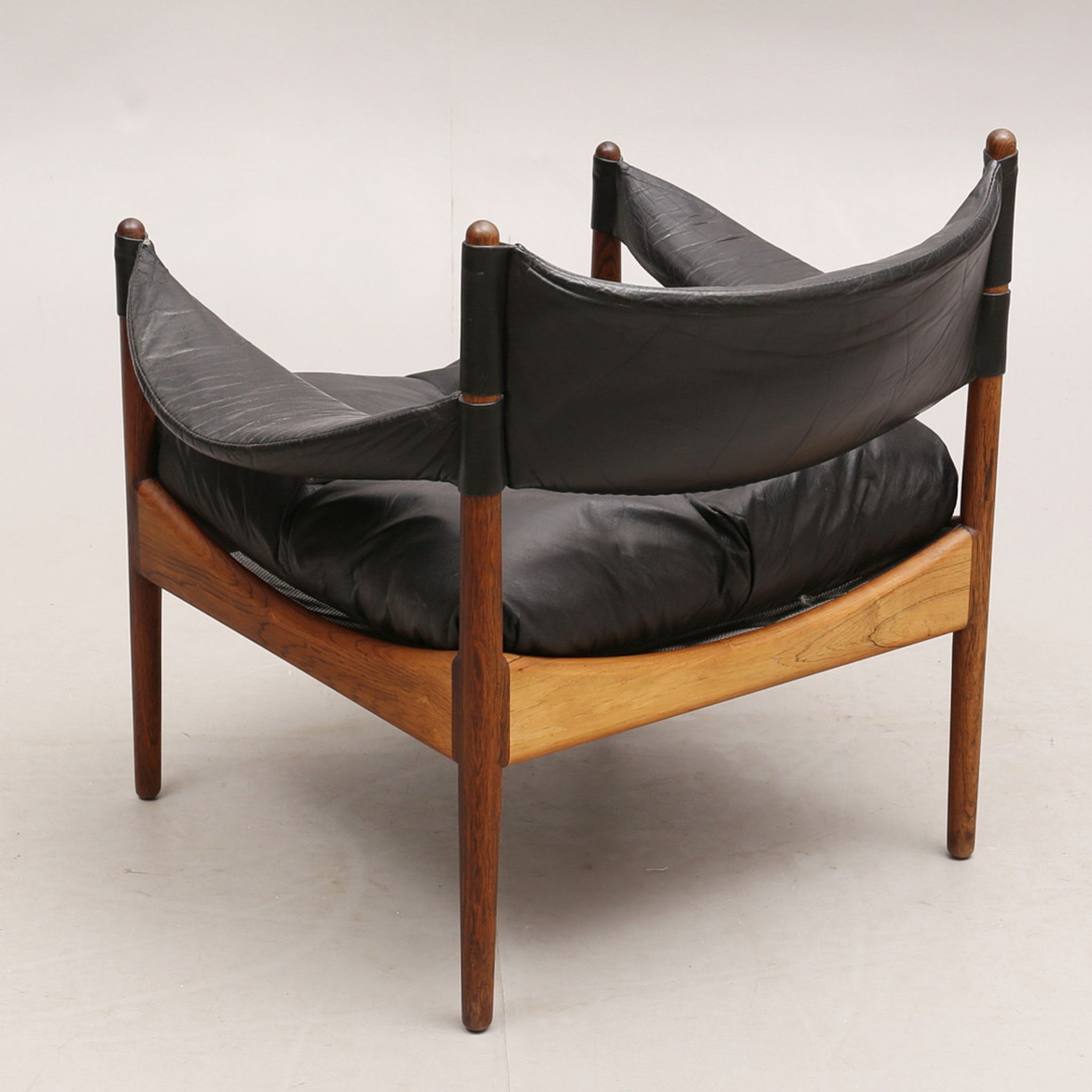 Rosewood and Leather Armchair by Kristian Vedel, Denmark, 1960s