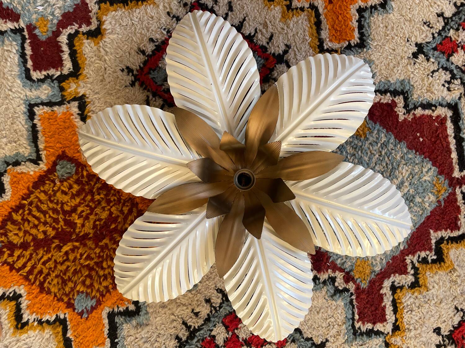 Luminaire floral années 70