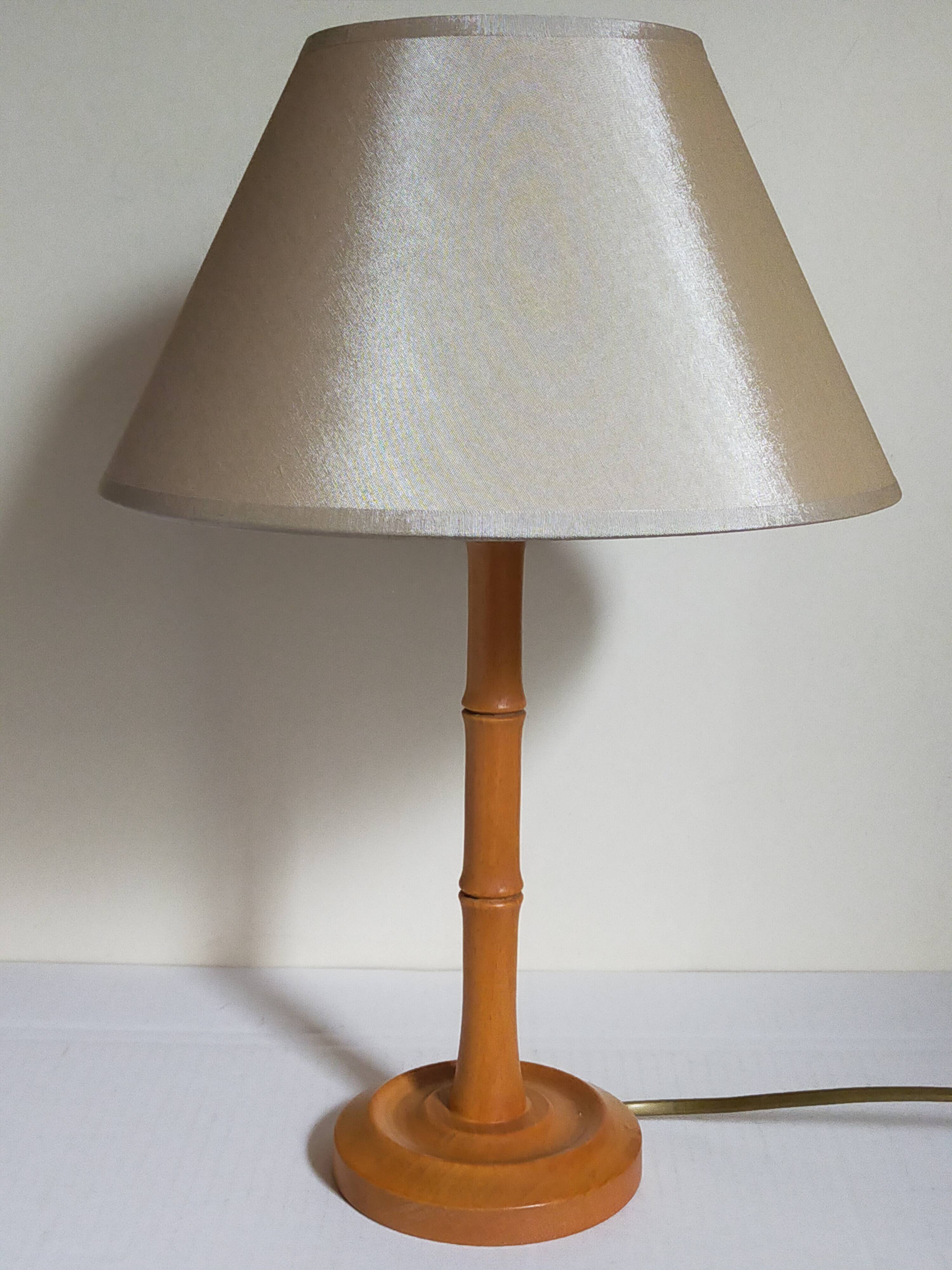 “Bamboo” lamp in vintage turned wood