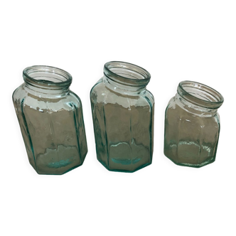 3 glass jars, Made in Italy