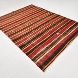 6x9 Red Brown Mid Century Modern Vintage Rug, 191x274Cm