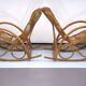 Franco Albini style, pair of rattan and bamboo rocking chairs. Italy 1950s