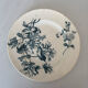Flat plate, ironstone, Sarreguemines, blue flower - antique earthenware.