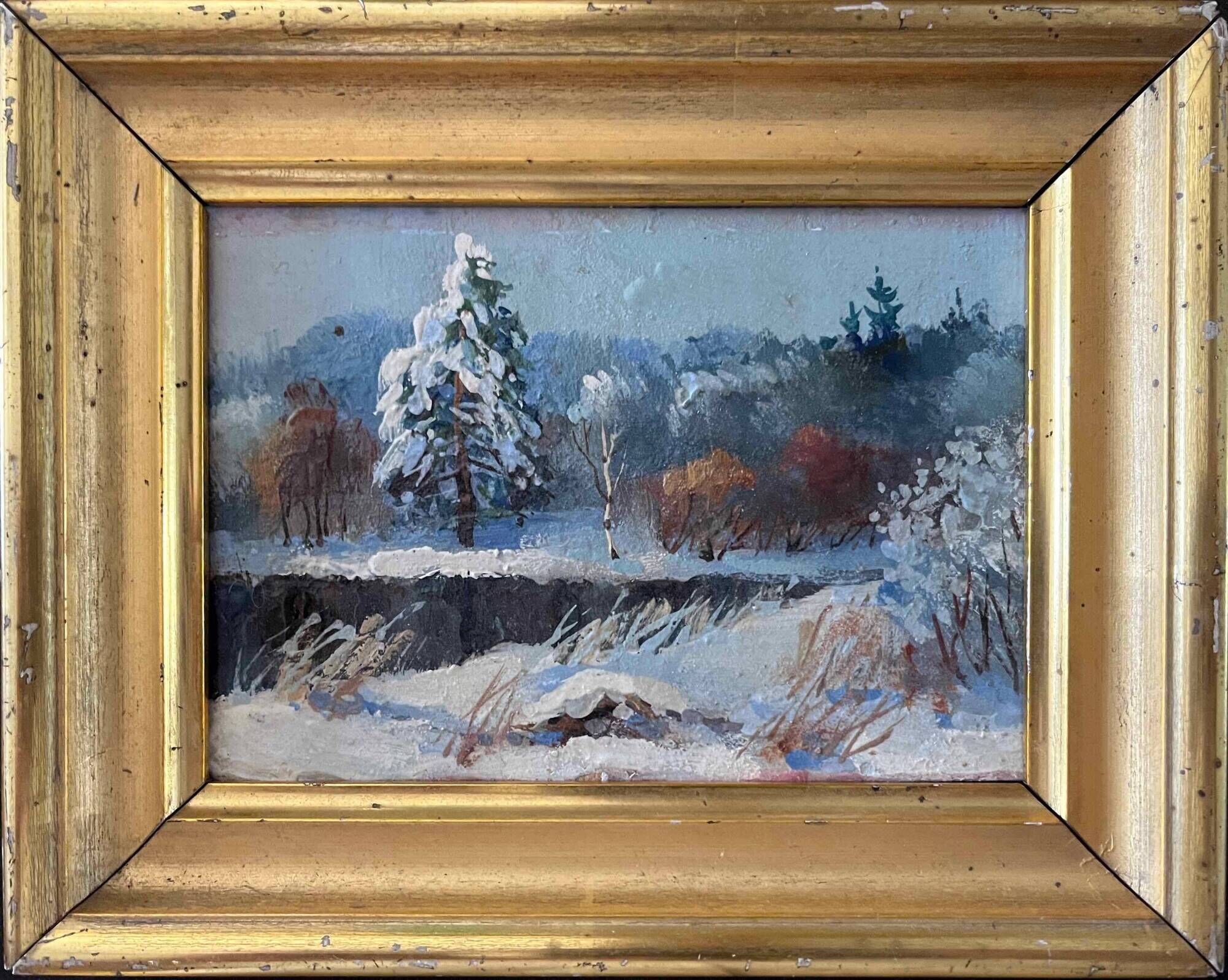 HSP painting "Trees in winter" Vladimir Vostrikov Russian sc.